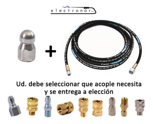 Manguera Destapa Cañeria Hidrolavadora Varias Marcas X 20 Mt Malla Acero Premium