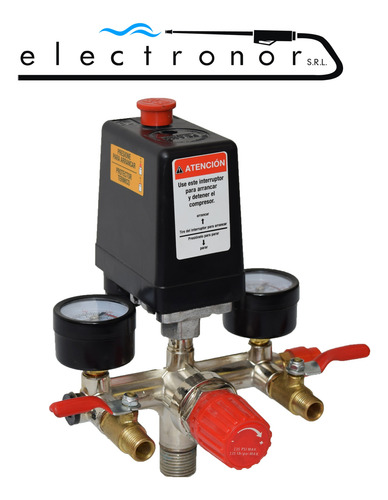 Kit Automatico Presostato 1 Via + Base Compresor Aire Grifo - Imagen 3