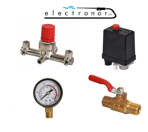 Kit Automatico Presostato 1 Via + Base Compresor Aire Grifo - Imagen 6