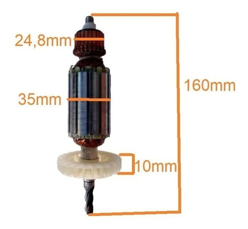 Inducido Rotor Original Para Taladro Gamma Hg051 - Imagen 4