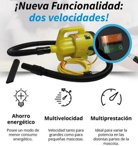 Turbina Peluqueria Canina Modelo 2801 Dos Velocidades 1200w - Imagen 6