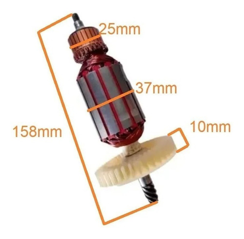 Inducido Rotor Original Para Taladro Gamma Hg002 - Imagen 4