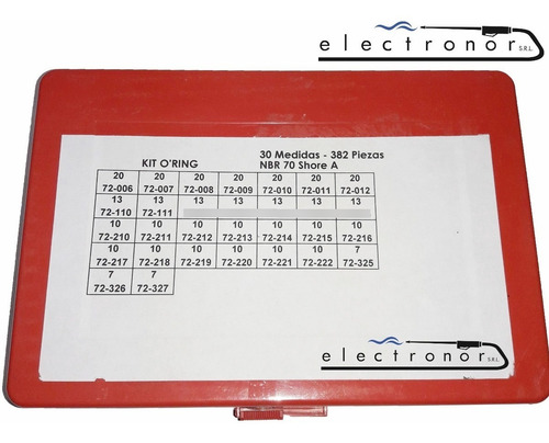 Kit Oring Pulgada 30 Medidas 382 Piezas Dureza 70 - Imagen 2