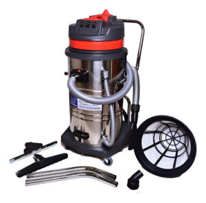 Aspiradora Industrial Polvo Y Liquido 3000w 80lts 3 Motores Amarillo/negro