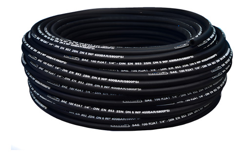 Manguera Hidrolavadora R2 1/4 X 25 Metros Reforzada Premium Negro Rojo Blanco Azul