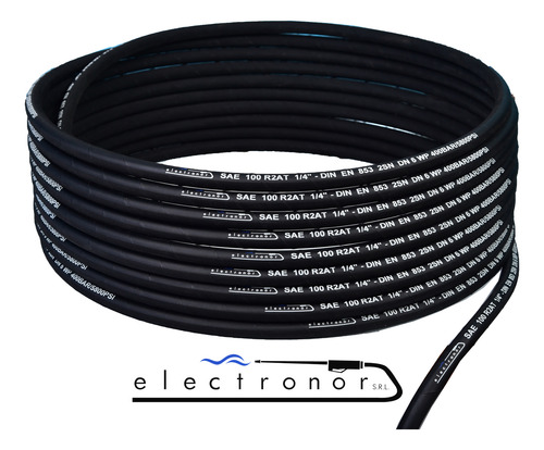 Manguera Hidrolavadora R2 1/4 X 25 Metros Reforzada Premium Negro Rojo Blanco Azul - Imagen 5