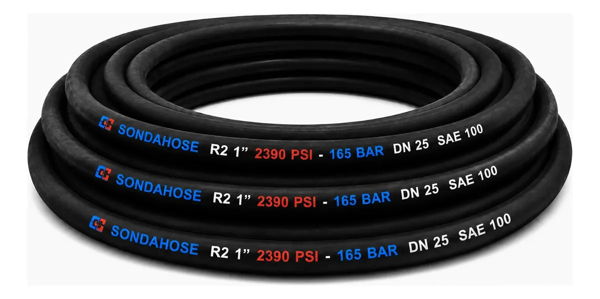 Manguera Hidráulica R2 1 Pulgada X 50m 165 Bar Reforzada